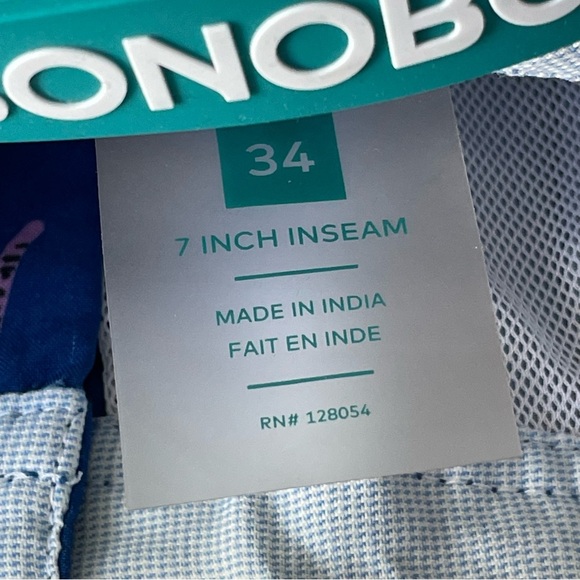 BONOBOS Banzai 7-inch Swim Trunks In Le Tigre Print Blue Pink - 35434 - Picture 11 of 11